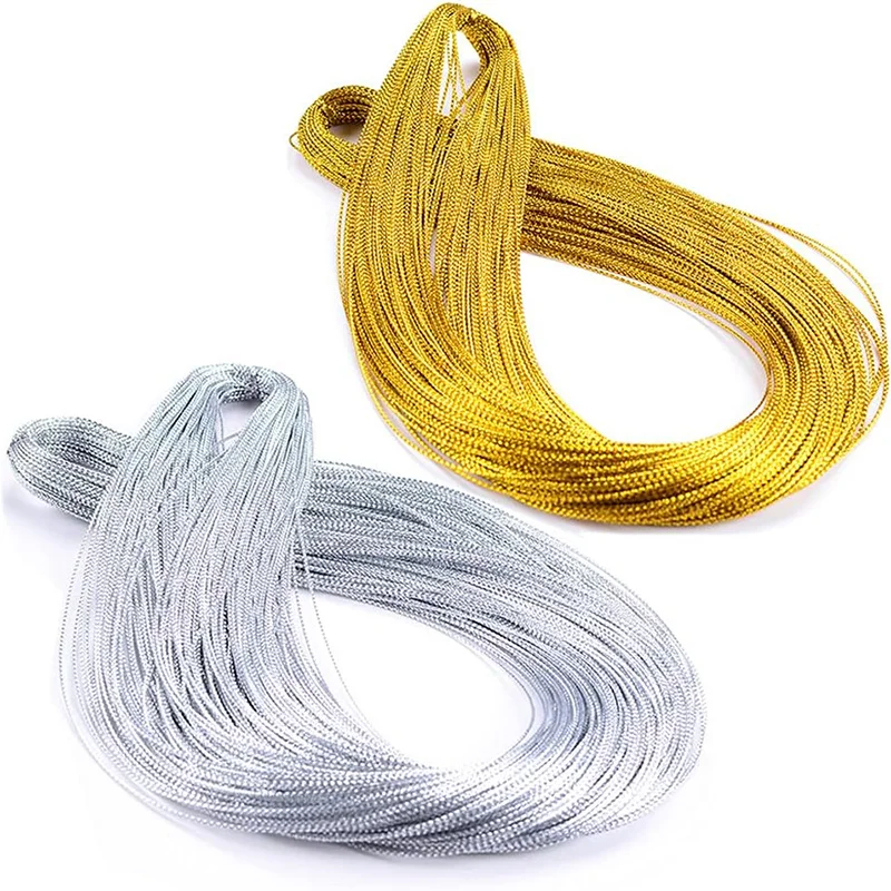 

100Meter Gold Thread Tag Thread 1mm Silver String Metallic Cord Jewelry Thread DIY Craft String Gift Tags String Hang Tags Rope