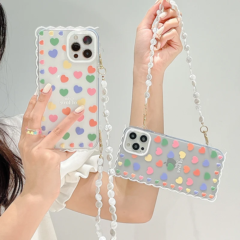 

Cute Love Heart Bracelet Phone Case for iPhone 11 12 13 pro MAX X XR XS for AirPods 1 2 3 pro cvoer