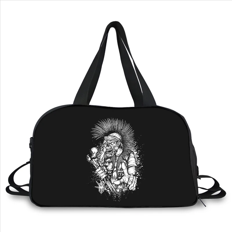 Punk Rock Hard 3D printing fashion trend portable large capacity multi function messenger bag travel bag