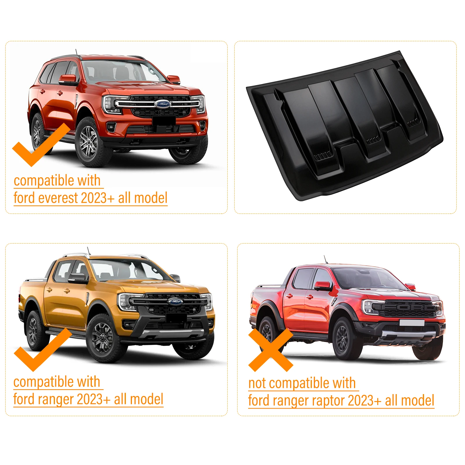 Крышка капота защита для Ford Ranger T9 2023 2024 аксессуары Wildtrak Sport XLT XLS XL Everest