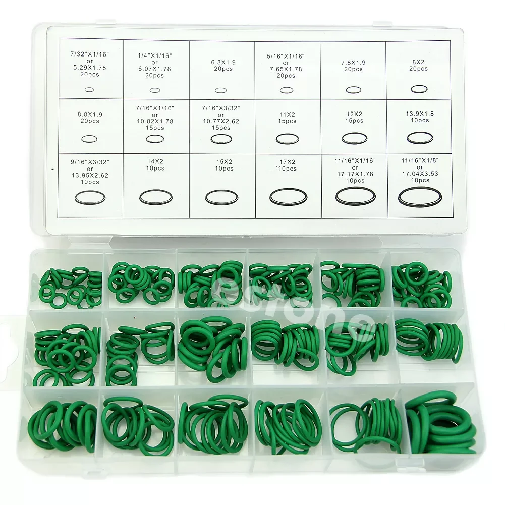 

Green 270Pcs 18 Sizes O-ring Kit Metric O ring Seals Nitrile Rubber W91F