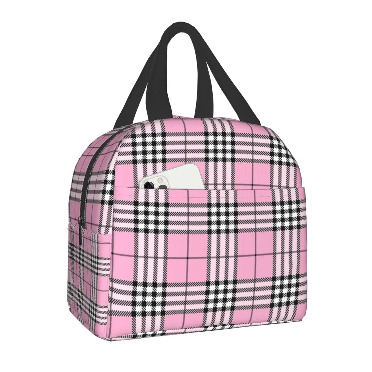 

Classic Scottish Tartan Plaid Insulated Lunch Bags Geometric Gingham Check Portable Thermal Cooler Food Lunch Box Kids School
