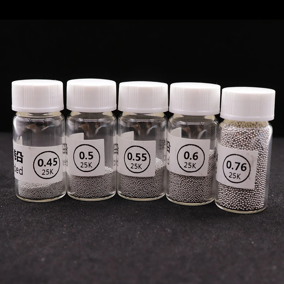 Шарики для реболлинга BGA 25 к/бутылка шарики пайки 0 2 3 35 4 45 5 55 65 свинцовые ремонта -