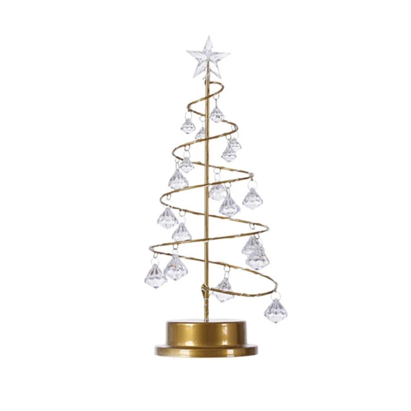 

Led Crystals Christmas Tree Lamp Luminous Desktop Decoration Ornaments P15F
