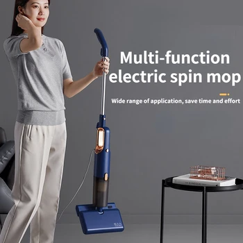 Multi-function electric spin mop 2-in-1 hand-free dry wet use mop for wash floor get rid of mites aspirator home cleaning tools
