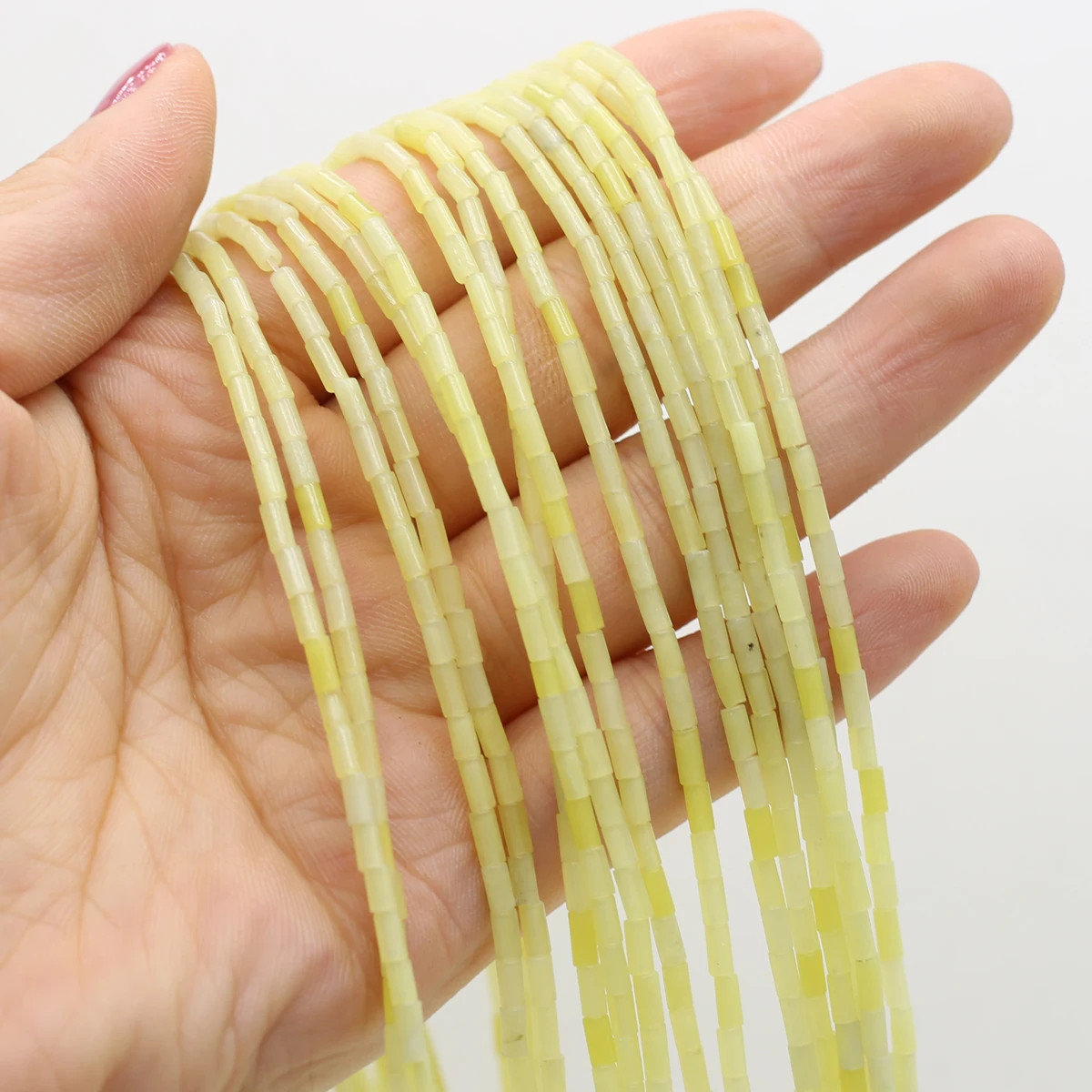 

Natural Stone Beads Cylindrical Yellow Jade Bead 2 x 4 MM For Jewelry Making DIY Necklace Bracelet Earrings Accessory