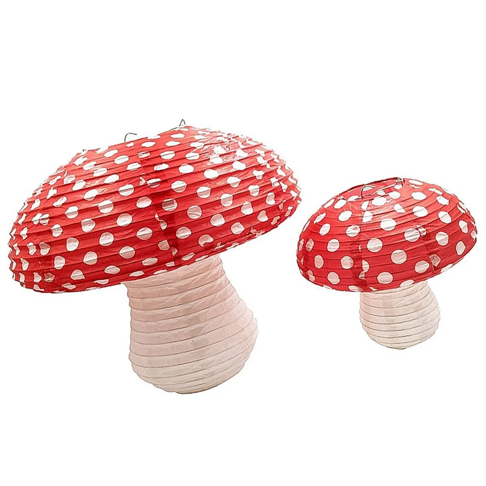 

Lanterns Mushroom Lantern Hanging Paper Birthday Ornament Wonderland Decorative Party Decoration Baby Shower Shape Jackfairy