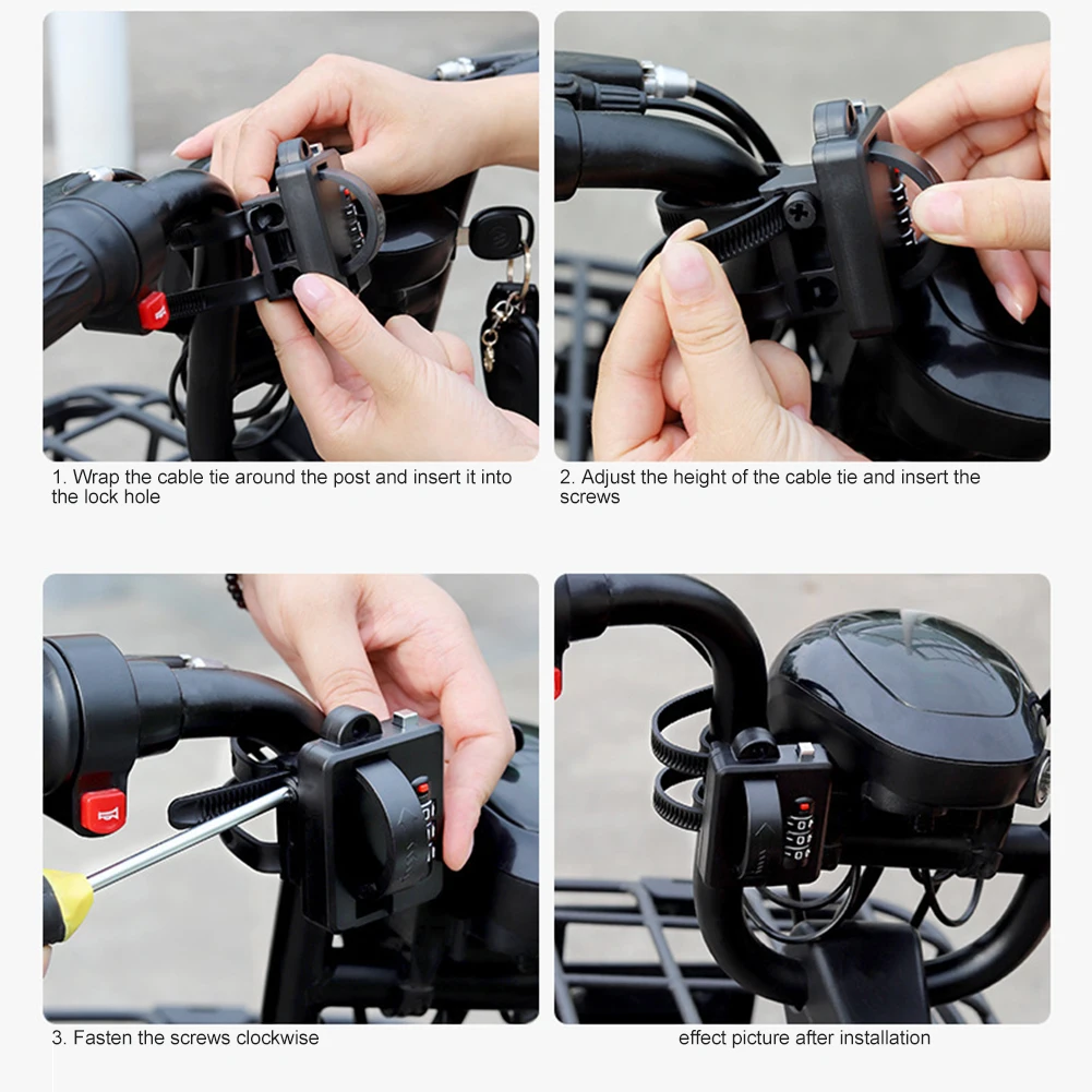 

1pc Universal Bike Helmet Lock Bicycle Anti-Theft Helmet Safety Password Lock Outdoor Cycling Anti-Theft Locks Bikes Accessories