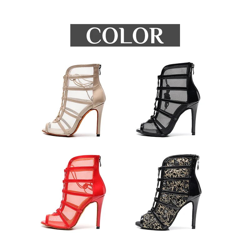 DKZSYIM High Quality Women Dance Boots Plus Size Latin Ballroom Dance Shoes Ladies Suede Soles Jazz High Heels Shoes for dance