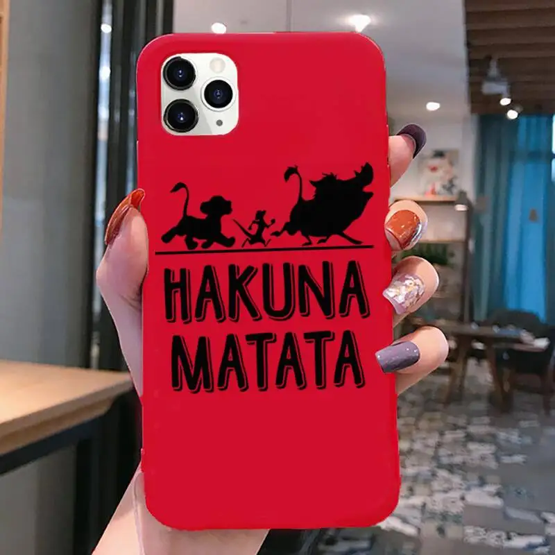 Телефонный чехол Hakuna Matata с симбой Король Лев для iphone 13 12 11 Pro Max Mini XS 8 7 6 6S Plus X SE 2020 XR