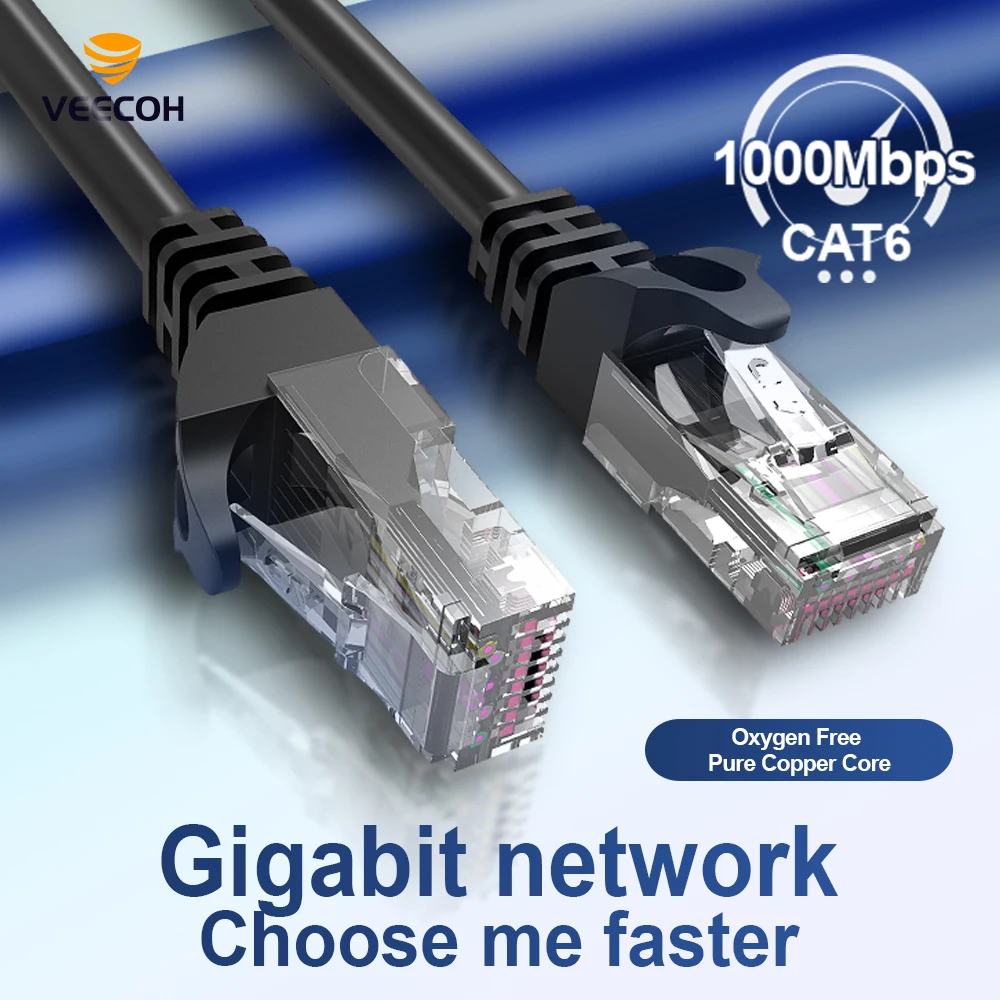 

Сетевой Ethernet-Кабель VEECOH CAT 6, соединитель RJ45, 26AWG, 1,5-40 м