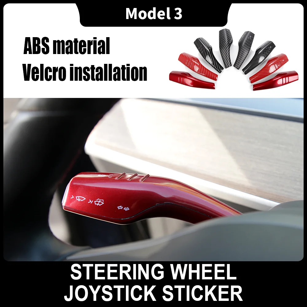 

4 pieces for Tesla model 3 2017-2021 Interior remodel patch car ABS Column shift protection stickers cover Steering wheel lever