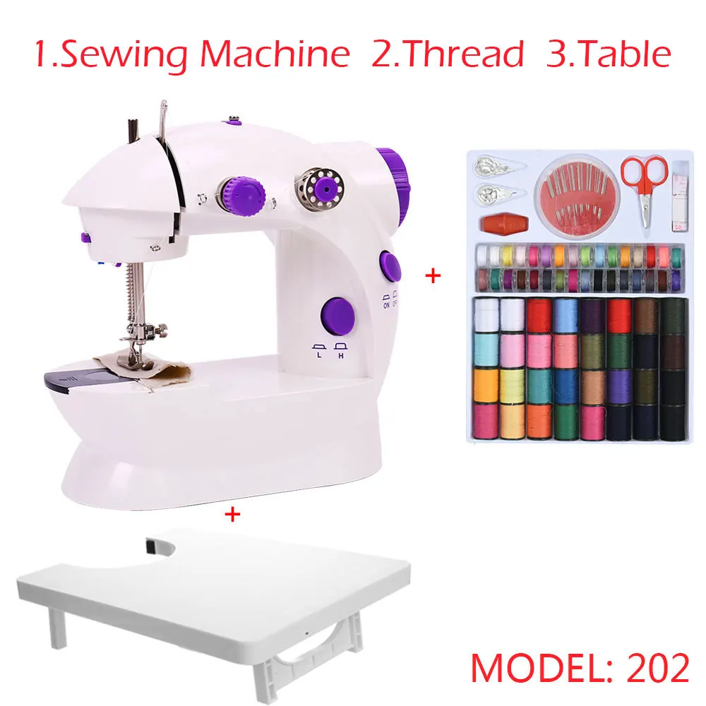 Мини швейная машина 2-скоростная с двойной нитью портативная электрическая