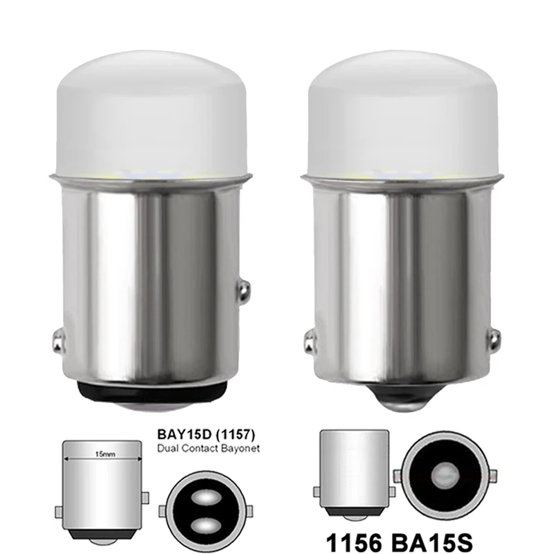 Лампы заднего тормоза для автомобиля, P21W, BA15S, 1156, P21/5W, BAY15D, 1157, 12 В, 7000 к, белого цвета