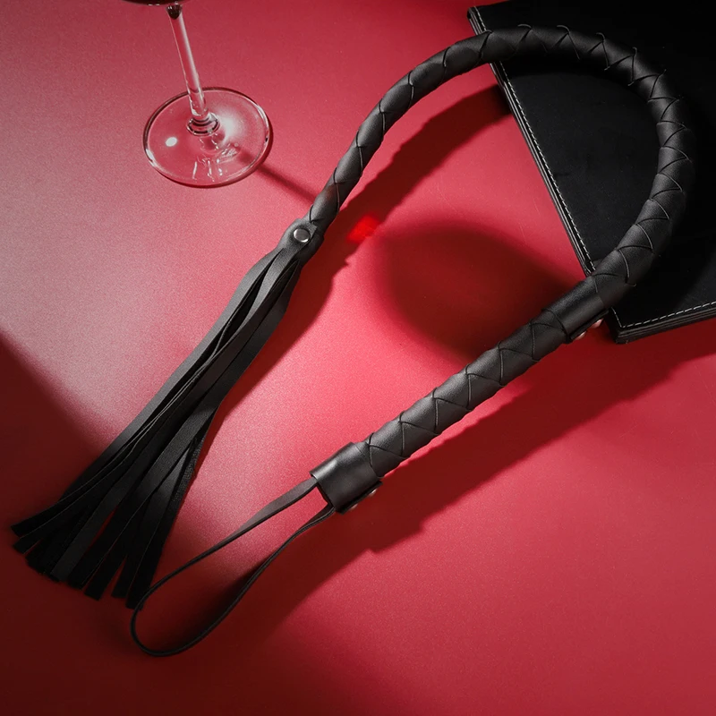 Высокое качество из искусственной кожи Pimp Whip Racing Riding Crop Party Flogger Hand Cuffs Queen Black Horse