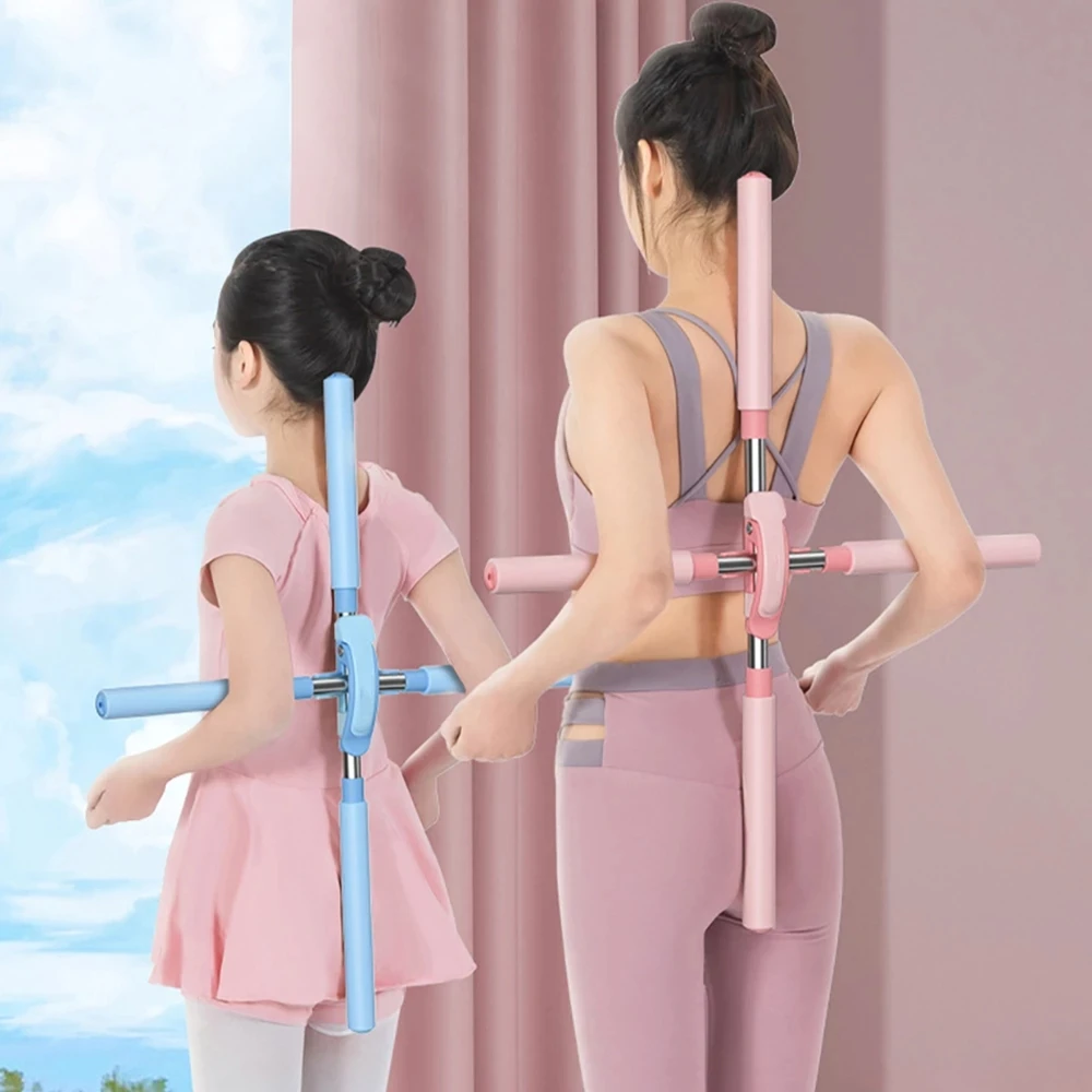 

Yoga Open Shoulder Open Back Stick Adjustable Yoga Hunchback Corrector Stainless Body Training Stick Gym Home Sports Equipment