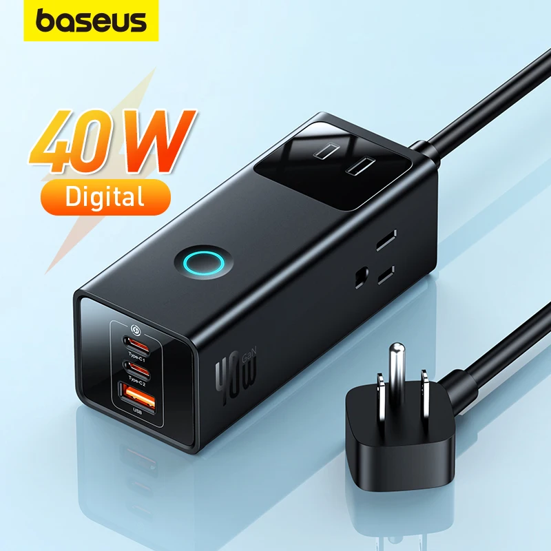 Extension Sockets Us Plug Touch Control Usb Gan Charger