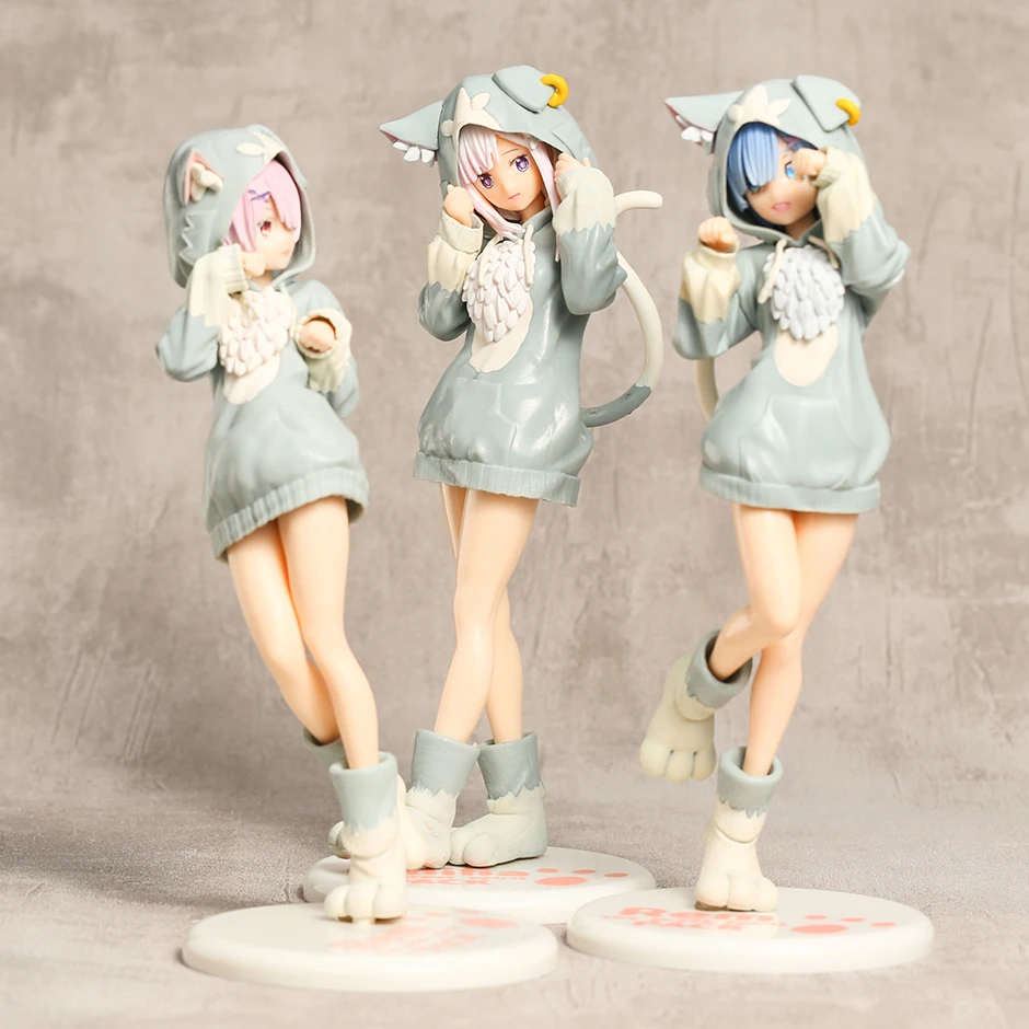 

Re ZERO Emilia Ram Rem большой спиртовой пакет супер премиум Коллекционная Фигурка Модель Кукла декоративная игрушка