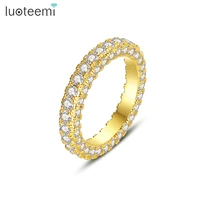 luoteemi simple fashion women wedding party finger rings dazzling cubic zircon anniversary gift proposal ring 2022 new arrival