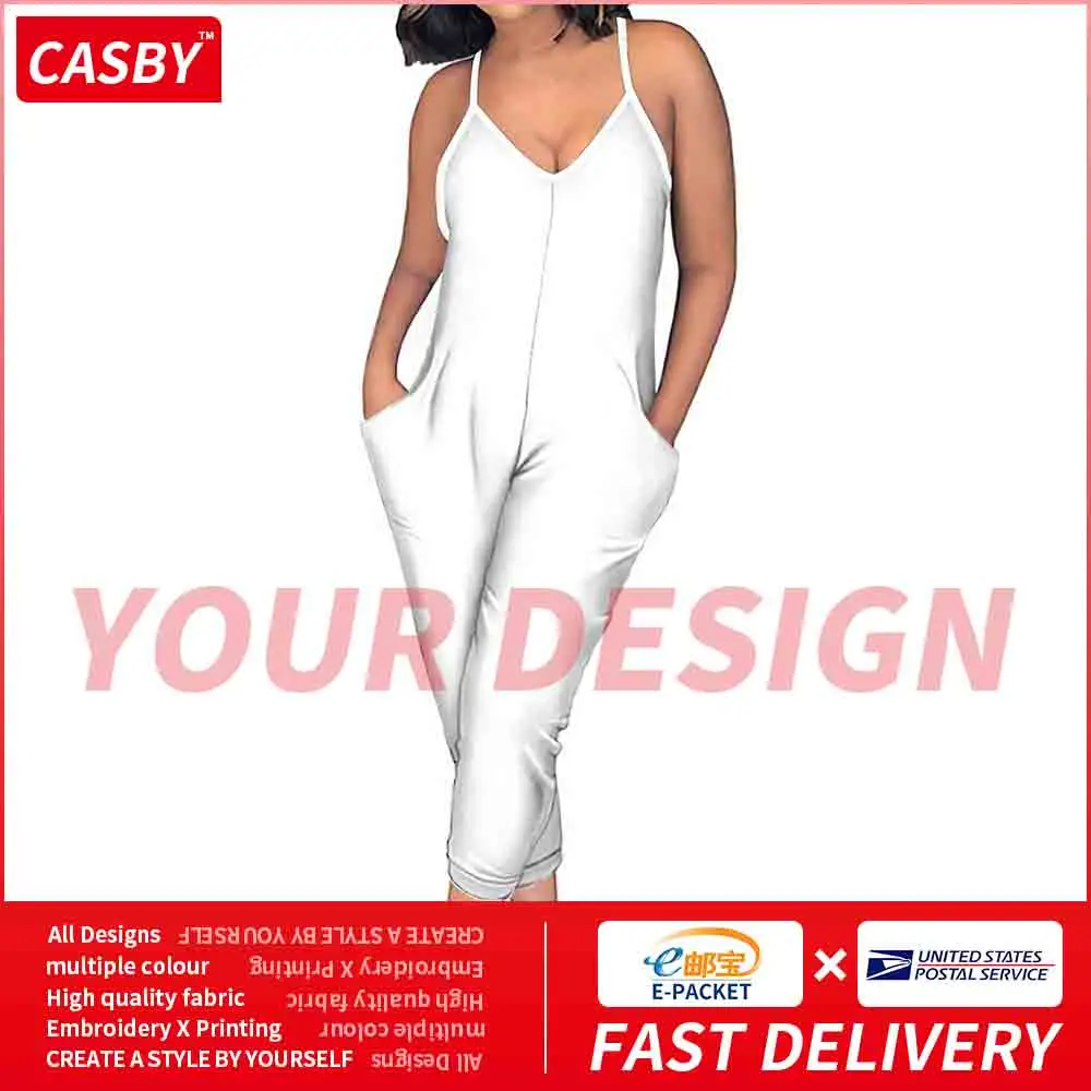 

New Fashion Design Logo Jumpsuit Women Simple Full Print Graphic Ladies Rompers Casual Creative Custom Pattern Siamese Pants D38