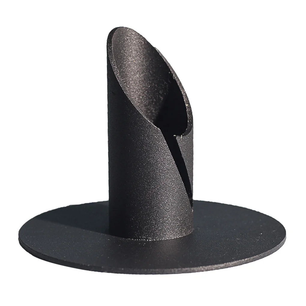 

2 Pieces Candlestick Iron Candle Holder Ornament Candles Base Tray Solid Color Desktop Home for Dining Room Cafe Hotel
