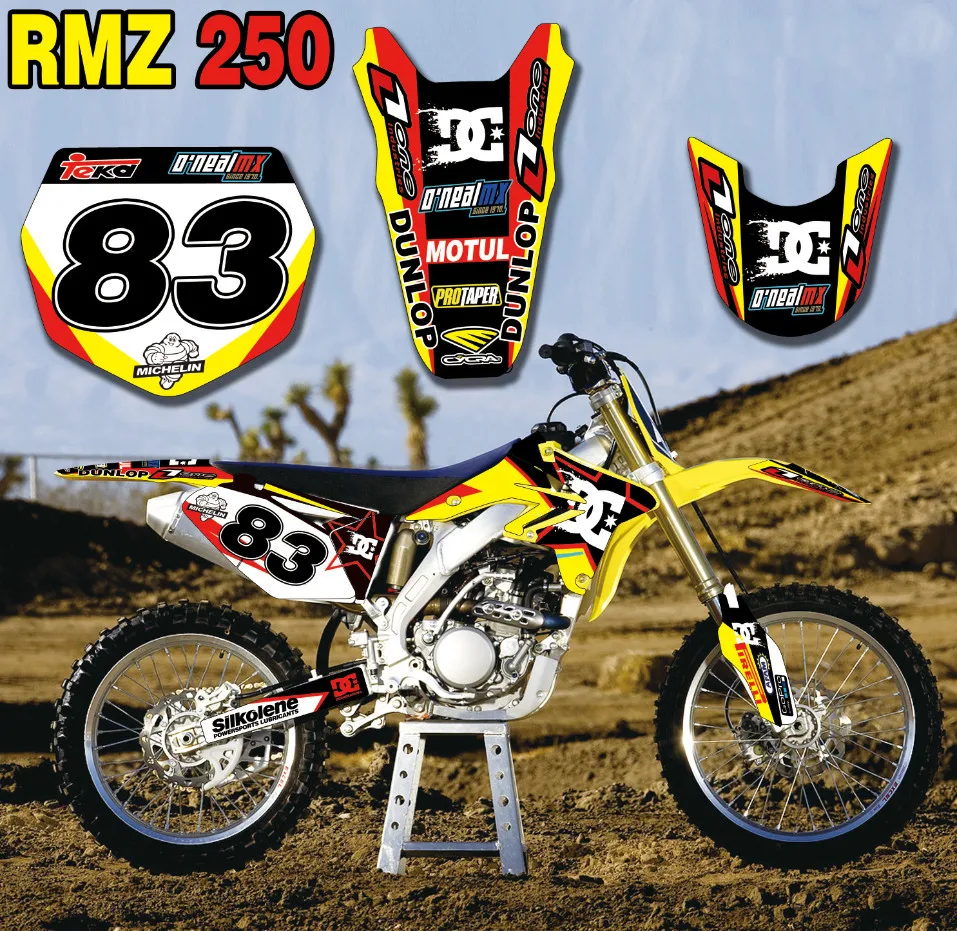 Для SUZUKI 250 RMZ 2009-2007 Графический фон для мотокросса наклейки Наборы наклеек RMZ250 RM250Z