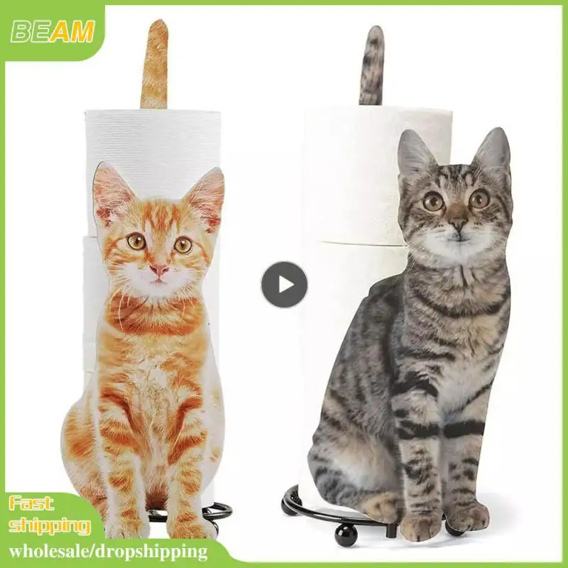 

Toilet Paper Towel Holder Cat Shape Bathroom Tissue Napkin Storage Rack Gift For Cat Lovers Toilet Roll Holder WC Paper Stand