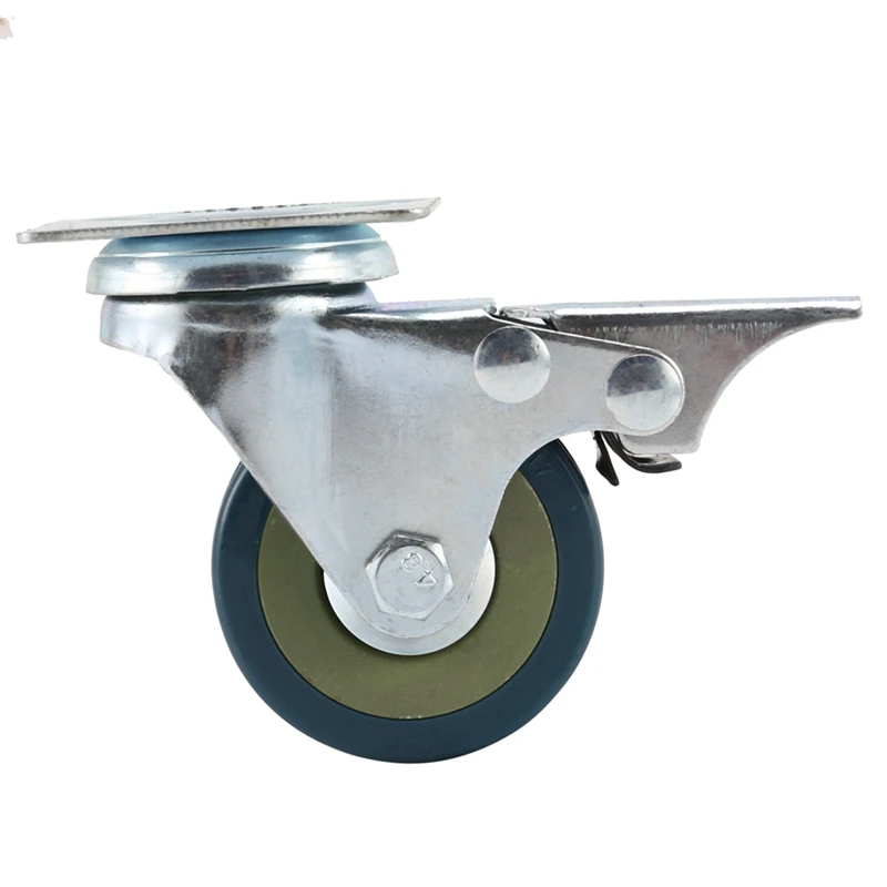 

Набор сверхмощных резиновых поворотных роликовых колес 50 х17 мм, тормоз на колесах для тележек, 30 кг, Модель: 8 с тормозом