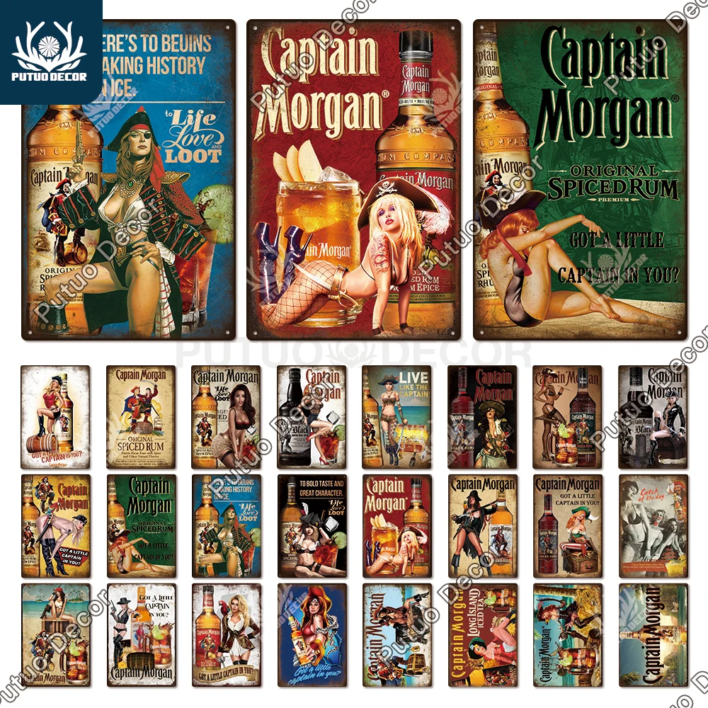 Putuo Decor Rum Brand Pin Up Girl винтажные металлические знаки, оловянные знаки, постер, металлический декор для бара, паба, мужской пещеры, Клубное настенное украшение