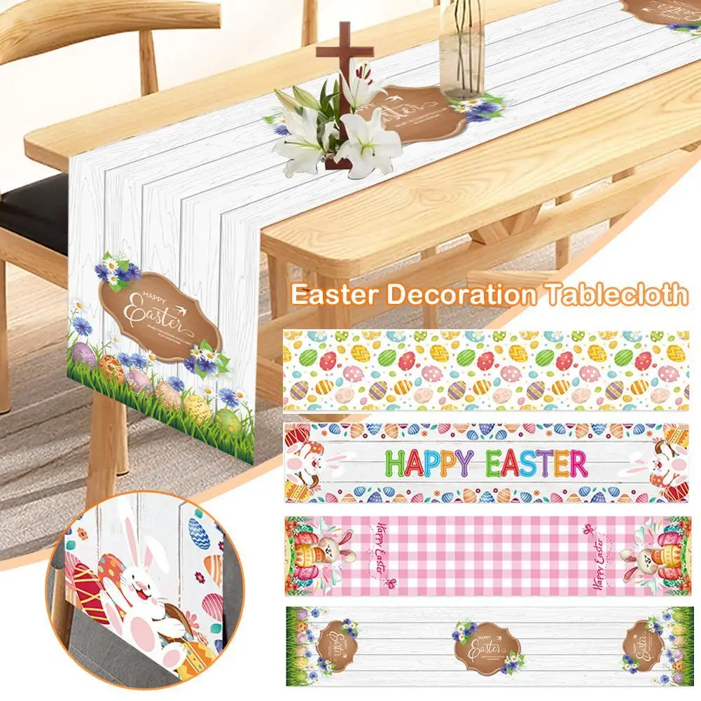 

Счастливый пасхальный стол, планшетофон для домашнего стола, кролик, красочная накидка на стол с яйцами, товары для пасхальвечерние 180x35 см