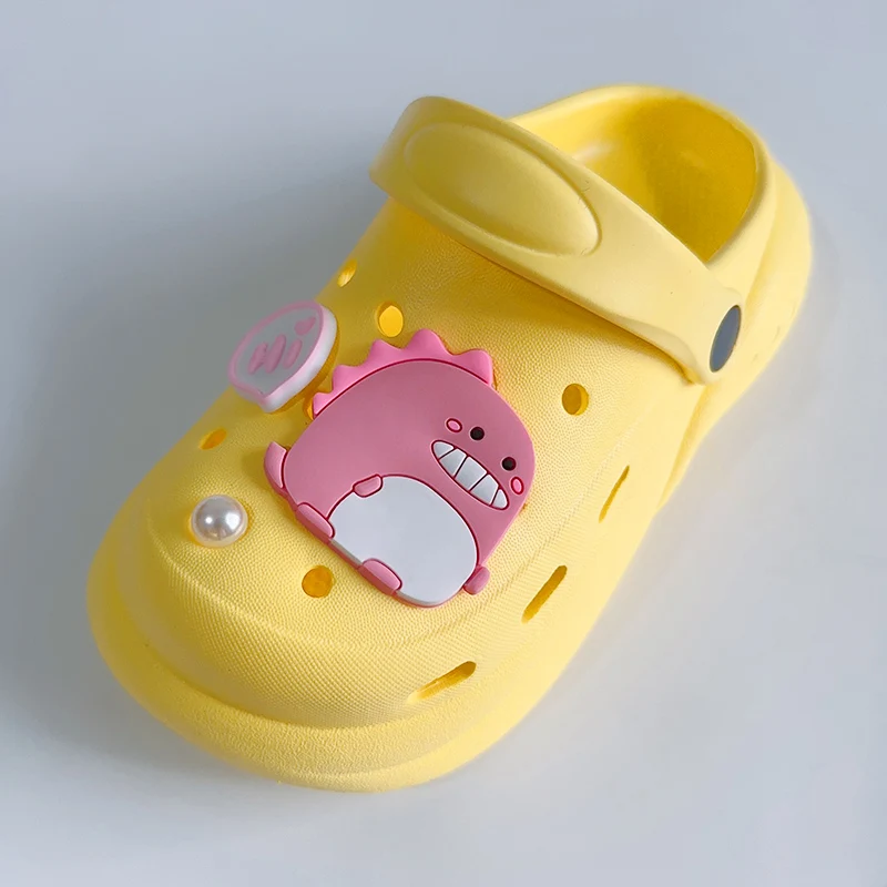 Cute Cartoon Blue Pink Dinosaur PVC Shoes Charms Packs For Shoe Accessories Decorations Funny Kiss Nice Letter Kids Jewelry Gift