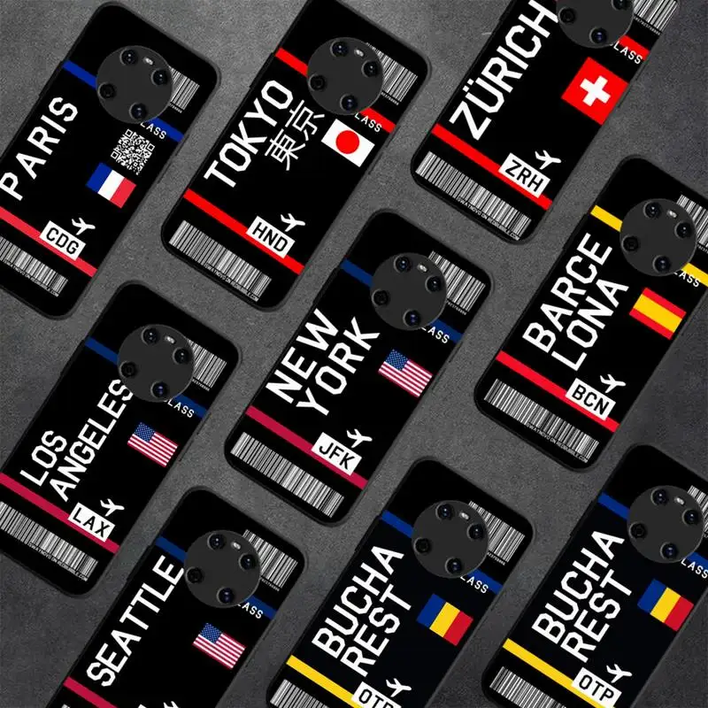 

INS Light Ticket Airplane Phone Case For Y9 6 7 5 Prime Enjoy 7s 7 8 plus 7a 9e 9plus 8E Lite Psmart Shell