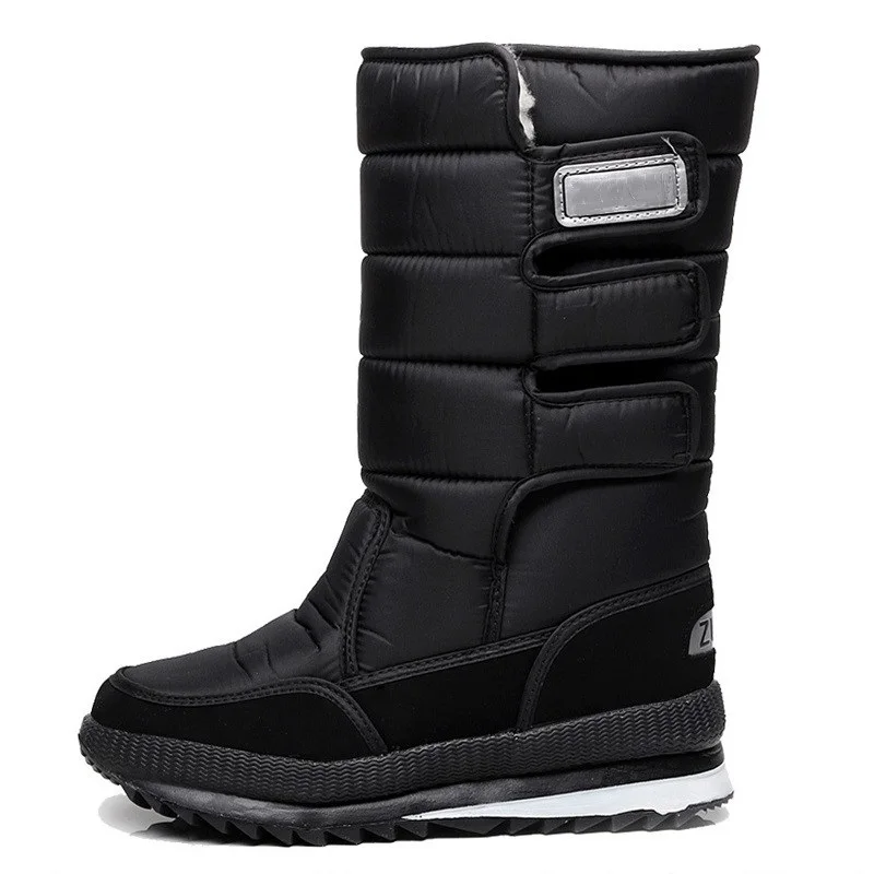 

zapatos de seguridad hombre Men Snow Boots Platform Snow Boots For Men Thick Plush Waterproof Slip Resistant Winter Mens Shoes