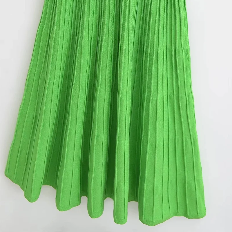 Зеленое Длинное Платье-корсет без рукавов с открытой спиной