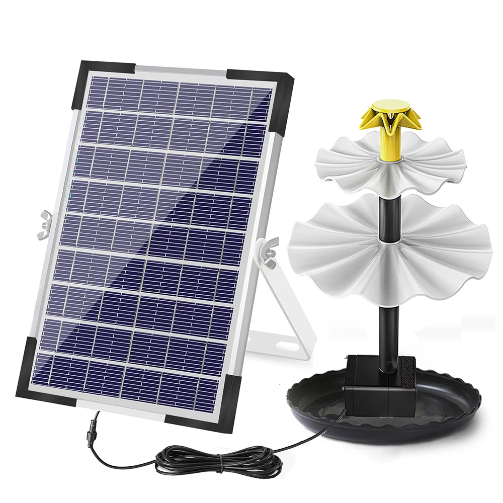 Фонтанный Насос На Солнечной Энергии Для Птиц С 9-мя Насадками Открытый Сад Пруд
