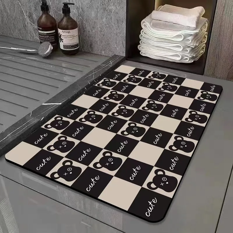 

New Absorbent quick drying diatom mud bathroom bath mats non-slip carpet toilet shower room absorbent door mat entrance doormat