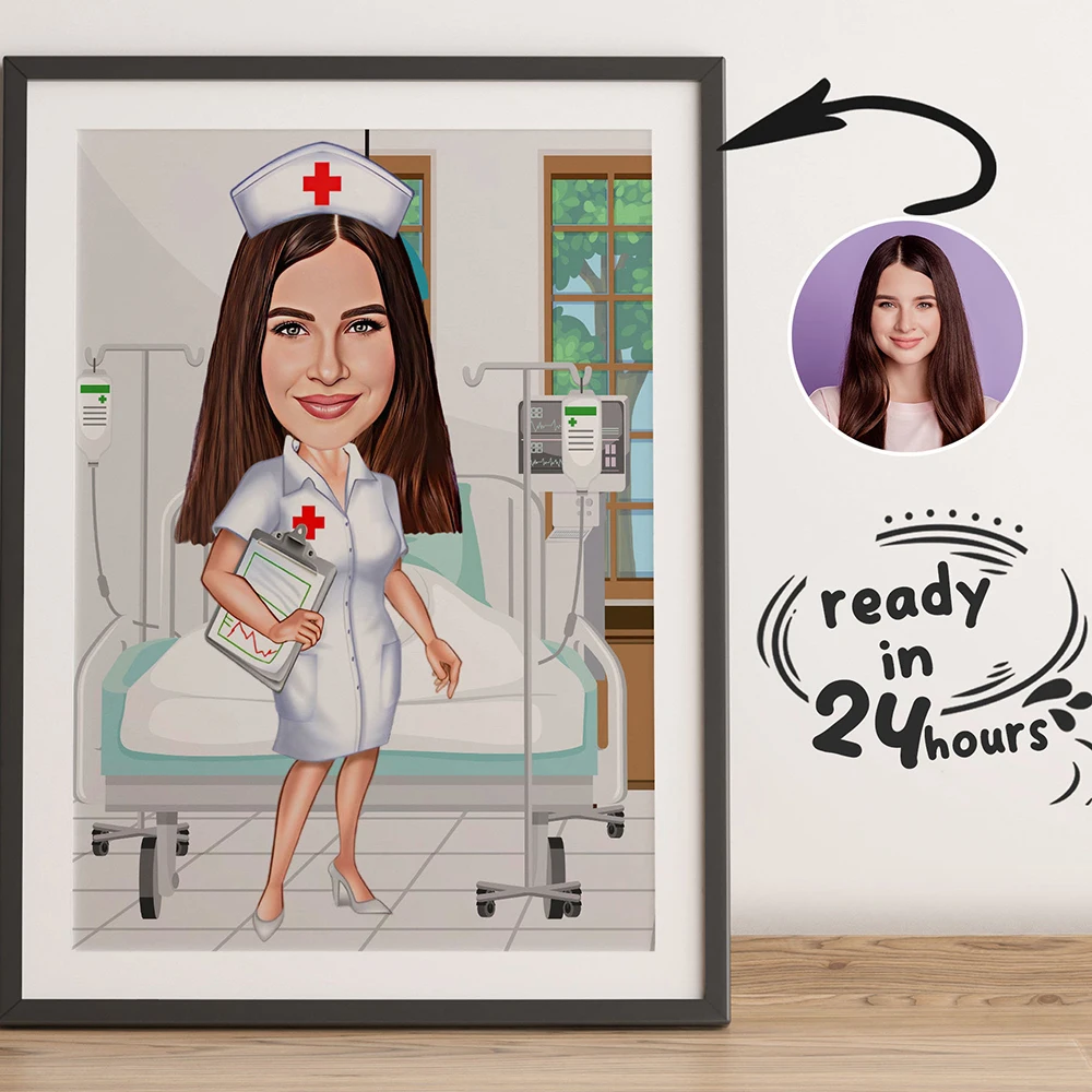 

Красивый Женский врач в больнице, персональный настенный художественный плакат и принт, фотография, для больничного отделения