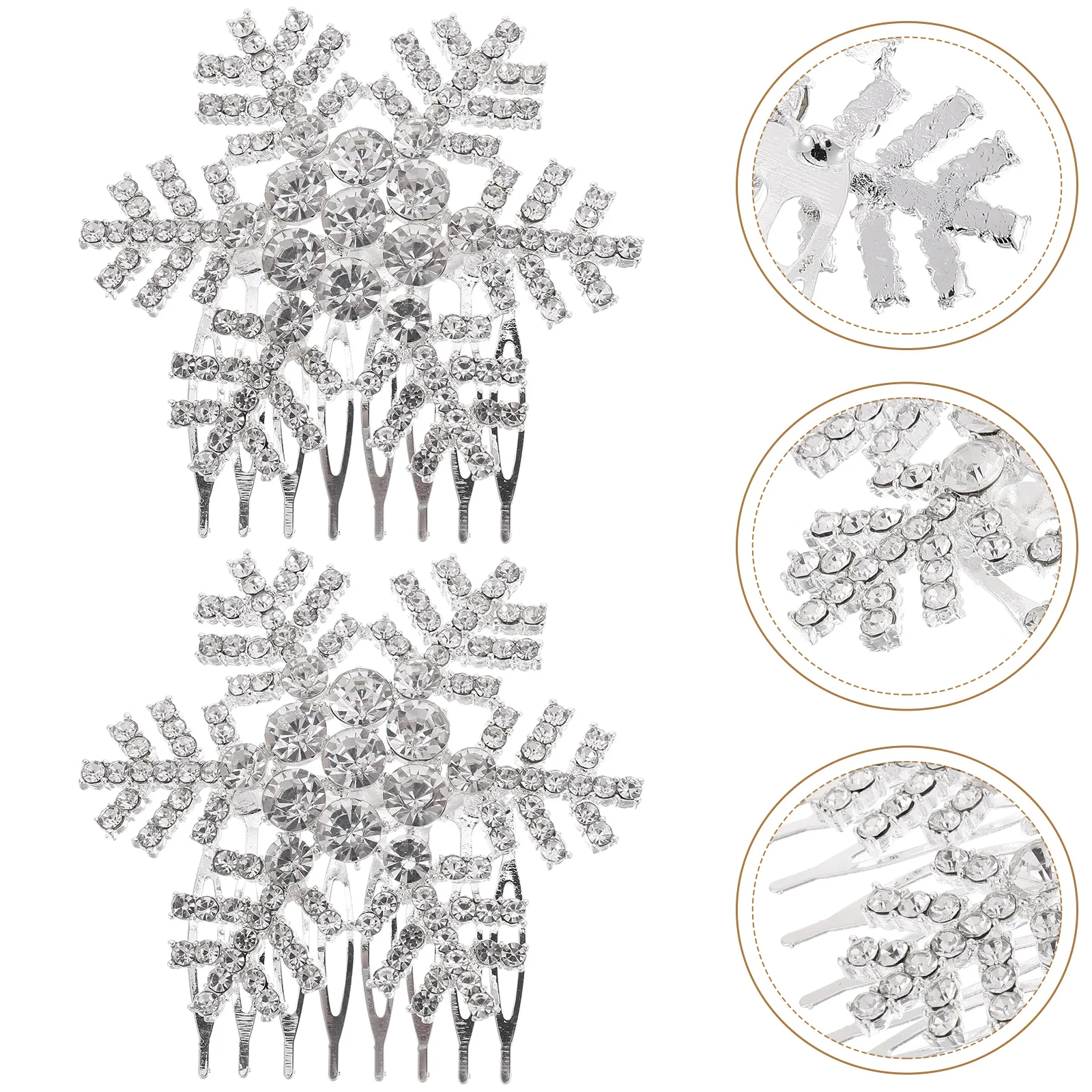 

2 Pcs Women Hair Combs Creative Rhinestone Wedding Clip Modeling Miss Crystal Headpiece