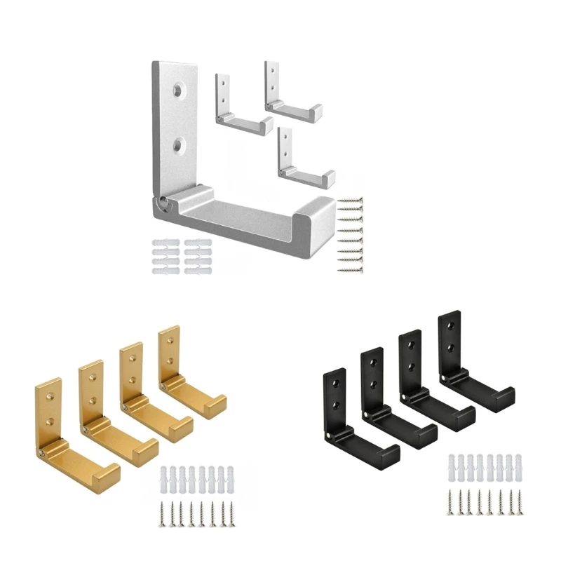 

Y5LE 1Set Metal Wall Hanger Foldable Headphones Stand Clothes Organizer Supplies