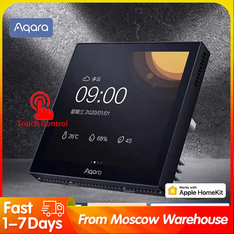 

Блок управления умным домом Aqara S1, сенсорный экран 3,95 дюйма, голосовое управление, работает с приложением HomeKit для умного дома