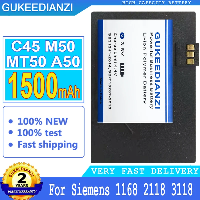 

1500mAh GUKEEDIANZI Battery for SIEMENS 1168 2118 3118 c45 M50 MT50 A50 SIEMENS1168 SIEMENS2118 SIEMENS3118 Big Power Bateria