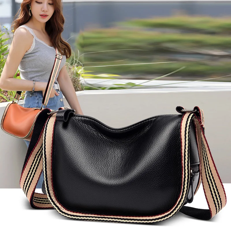 

Women Leather Crossbody Bags Soft Genuine Leather Female Large Capacity Vintage Women Purses and Handbags Sac A Main New
