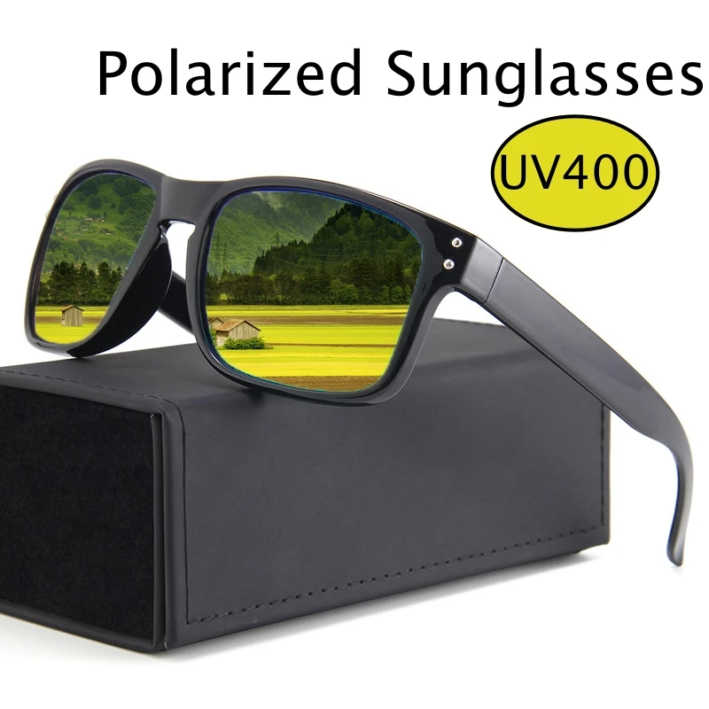

New Trend UV400 Polarized Sunglasses Men Vintage Square Frame Sunproof Shades Goggles Unisex Driving Riding Sports Sun Glasses