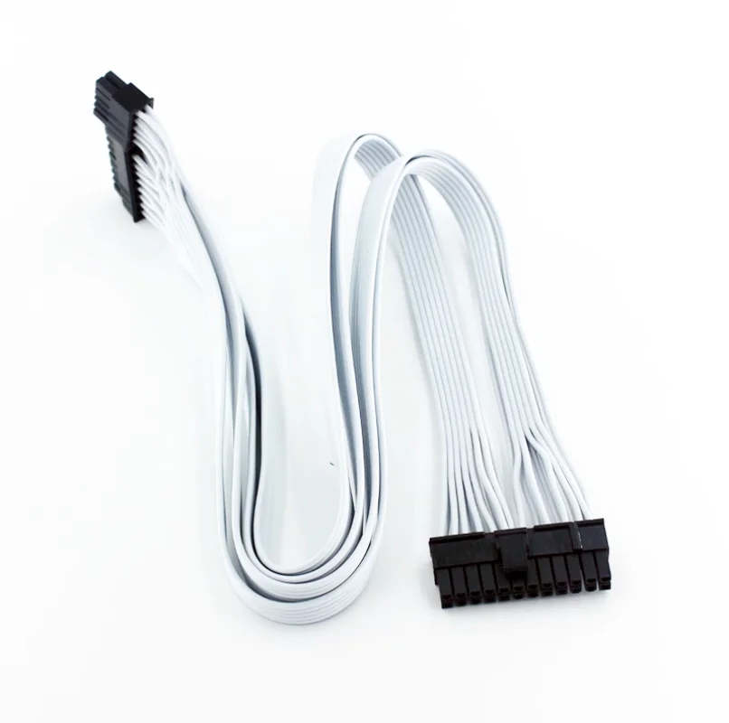Белый 18 + 10 контактов на 24 контакта ATX кабель питания для материнской платы 60 см 18AWG