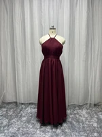 2022 custom made plus size bridesmaid dresses long sexy engagement robe birthday gift women halter real photo party evening gown