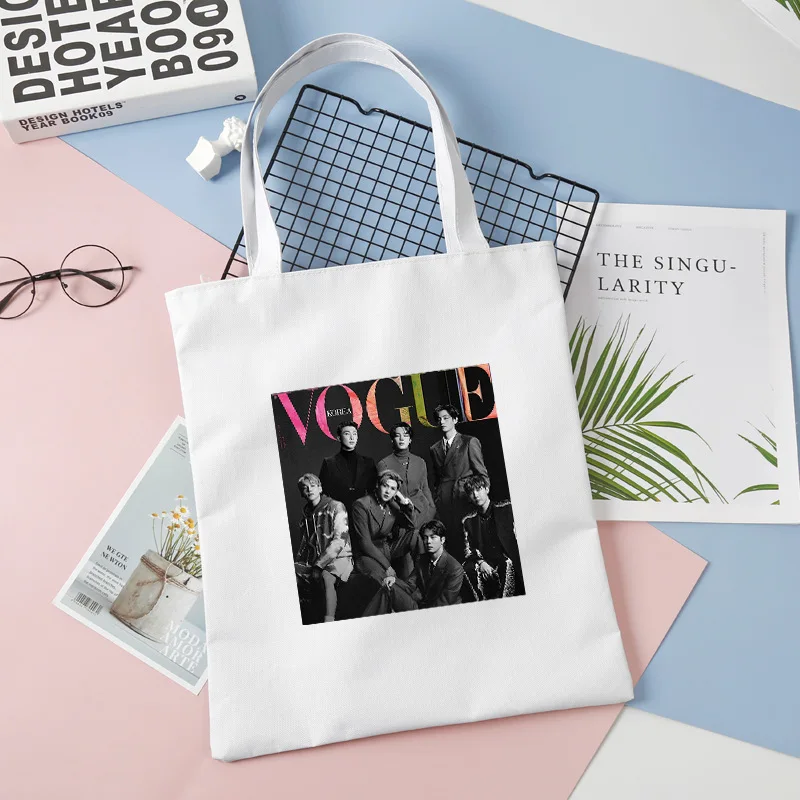 

1Pcs Kpop Bangtan Boys Canvas Bag New 7FATES Casual Pacakge Hand Bag Shopper Duality Printing CottonHandbag Gift Fans Collection