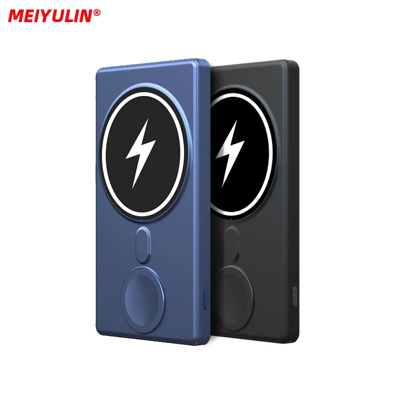 

5000mAh Portable Magnetic Power Bank 5W Wireless Charger USB C Slim External Battery Pack for iPhone 14 13 Apple iWatch AirPods