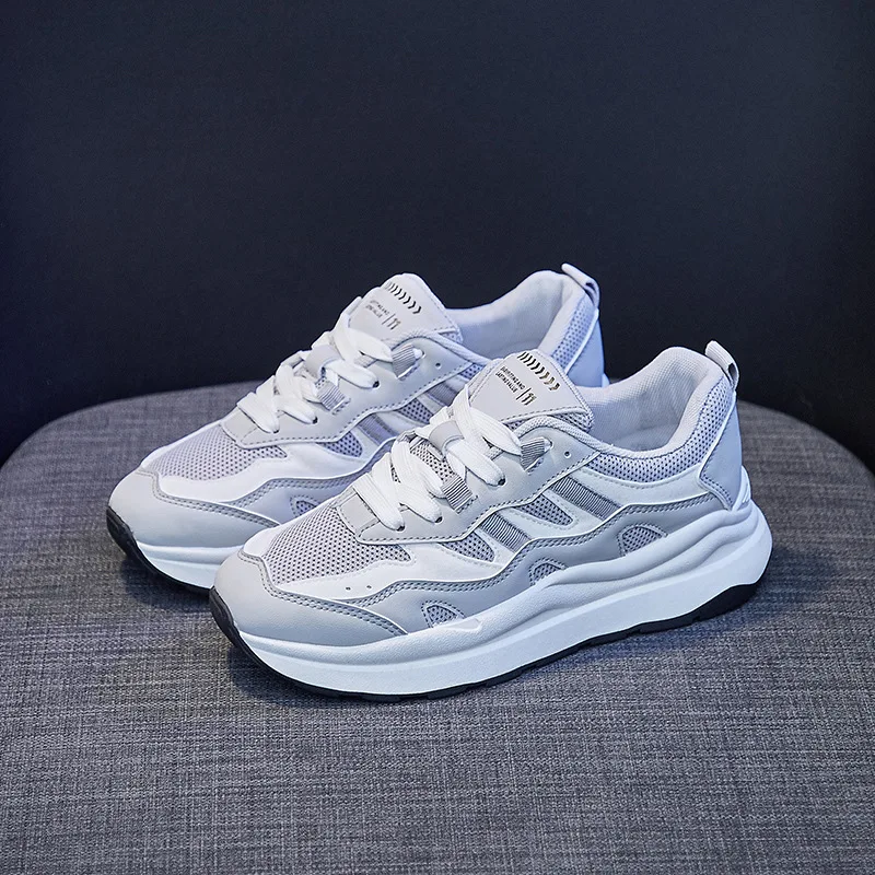 

Женские кроссовки, дышащие сетчатые, на шнуровке, Вулканизированная подошва, плоская подошва, повседневная обувь для бега, тренажерного зал...