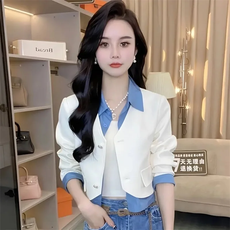 Воротник рубашки модное темпераментное женское пальто с воротником-стойкой