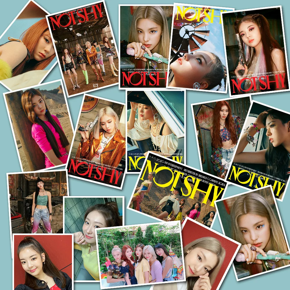 

16pcs/set Kpop Group ITZY Photocard Not Shy Picture Cards Lomocards Photo Cards LOMO Card for Fans